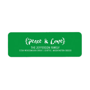 Etiqueta Ivory Elegant Escreveu Feriado de Paz e Amor