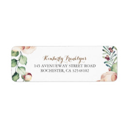 Etiqueta Ivory Floral Watercolor Buquê Fall Vintage