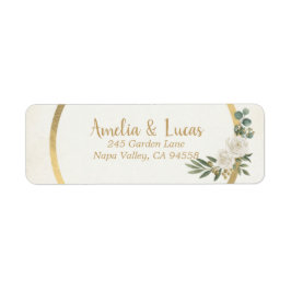 Etiqueta Ivory Gold Greenery Casamento Elegante Dourado