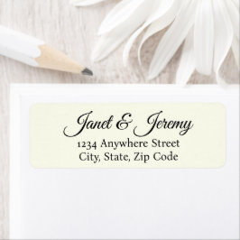 Etiqueta Ivory Stylized Names Wedding Return Address