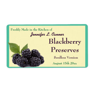 Etiqueta Jam de Blackberry ou Preserve Fruta