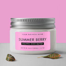 Etiqueta Jar Cosmético Moderno Negra e Rosa