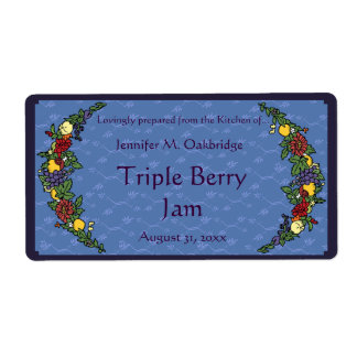 Etiqueta Jar de latas de frutas e flores