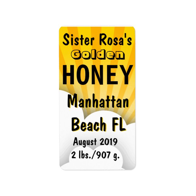 Etiqueta Jar de Mel de Nuvem Personalizado (Frente)