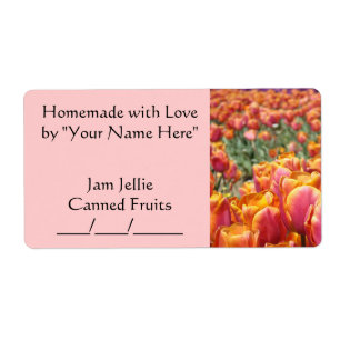 Etiqueta Jar Labels Flores de Tulip Jam Jellie Frutas Jars