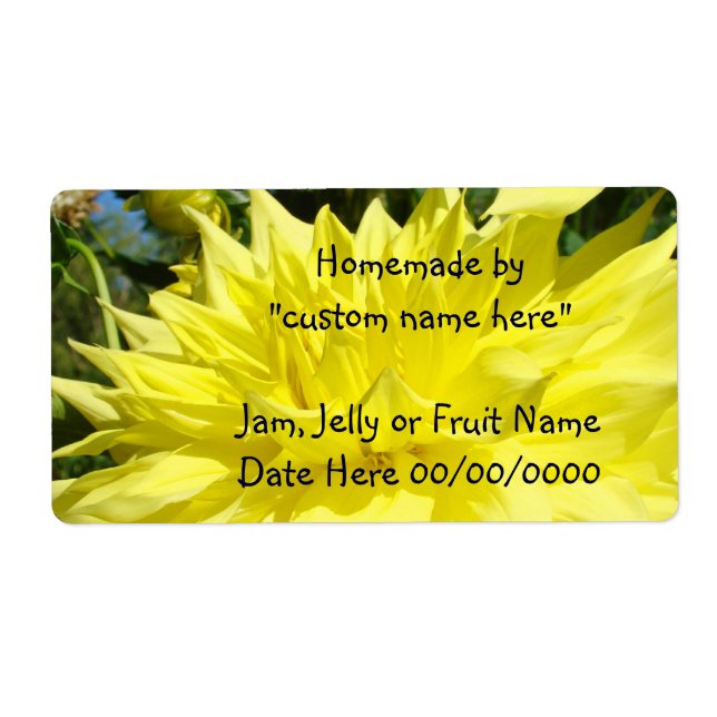 Etiqueta Jar Labels HOMEMADE Gifts Jams Jelly Fruta Floral (Frente)
