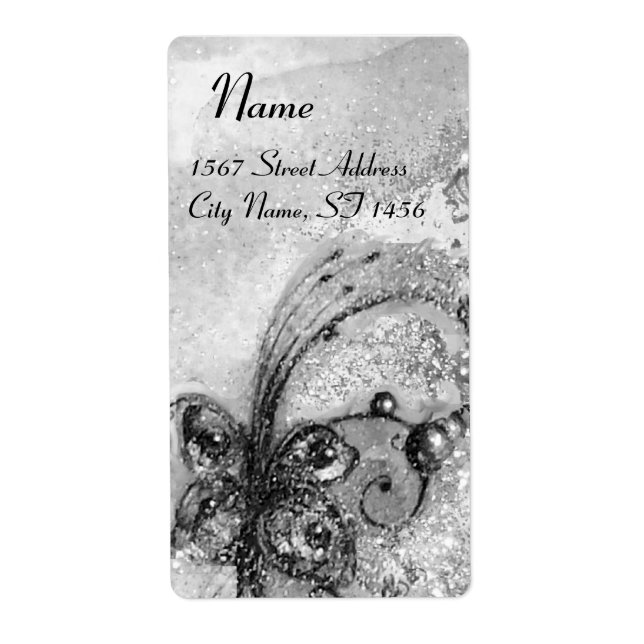 Etiqueta JARDIM DAS SOMBAS PERDIDAS, cinzas pretas e branca (Frente)