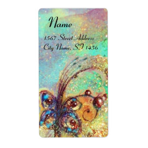 Etiqueta JARDIM DAS SOMBRAS PERDIDAS, azul, amarelo do