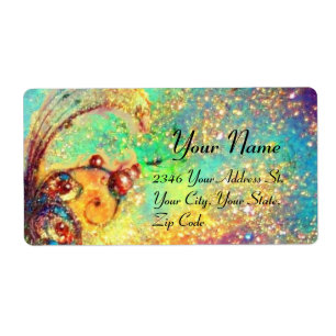 Etiqueta JARDIM DAS SOMBRAS PERDIDAS, azul,amarelo-ouro,ver