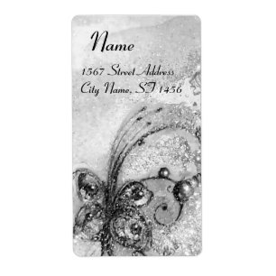 Etiqueta JARDIM DAS SOMBRAS PERDIDAS, cinza preto e branco