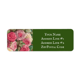 Etiqueta Jardim Rosa vitoriano - Sangue rosa Pastel