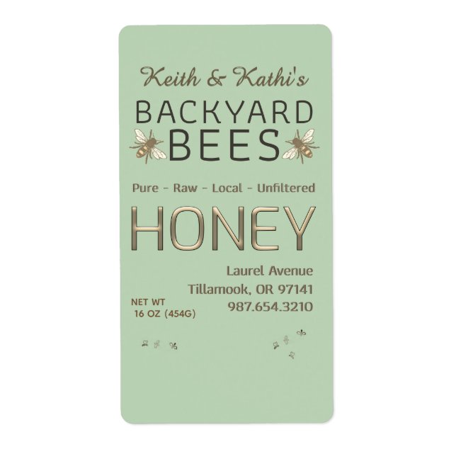 Etiqueta Jardineiras Colmeias Pequenas Abelhas Verde (Frente)