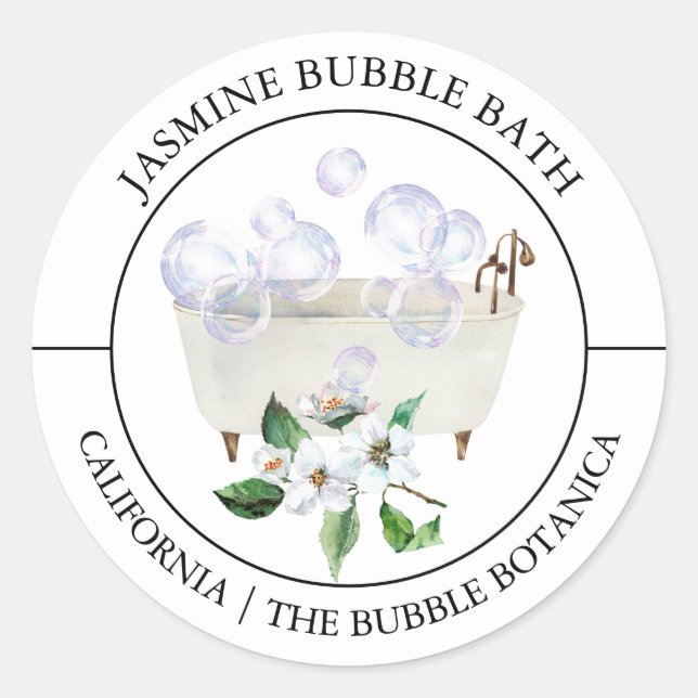Etiqueta Jasmine Bubble Bath (Frente)