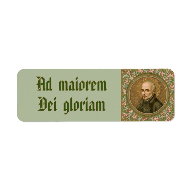 Etiqueta Jesuit Motto, pela Rua Ignatius Loyola (BK 50; Lat (Frente)