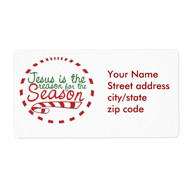 Etiqueta Jesus é a razão para a época de Natal (Frente)