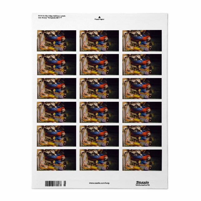 Etiqueta Jesus Limpando o Templo por Carl Bloch (Toda a folha)