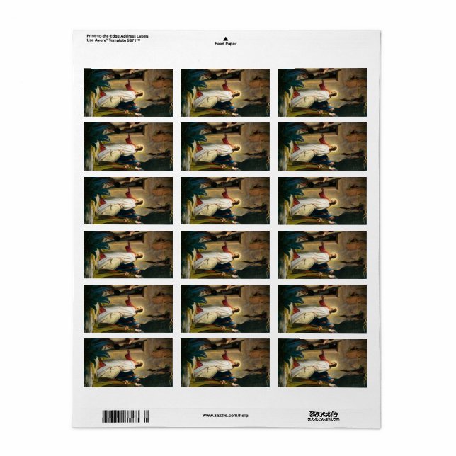 Etiqueta Jesus Raising de Lazarus por Carl Bloch (Toda a folha)