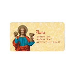 Etiqueta Jesus segurando o eucarista (SNV 050)