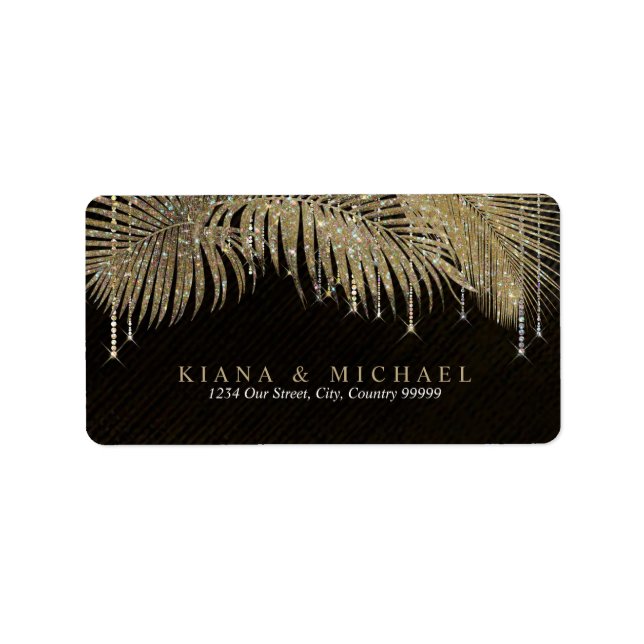 Etiqueta Jewel Palm Leaf Dourada ID830 (Frente)