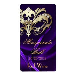 Etiqueta Jeweled do vinho do feriado do mascarada