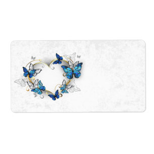 Etiqueta Jewelry Heart with Butterflies Morpho