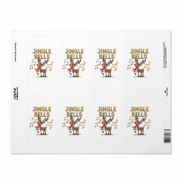 Etiqueta Jingle Bells Singing Reindeer