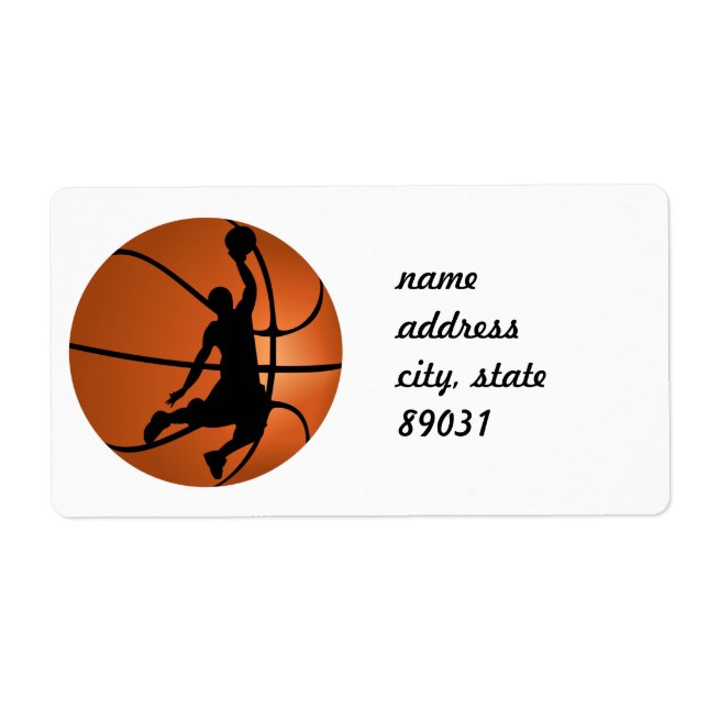 Etiqueta Jogador de Basquete Slam Dunk (Frente)