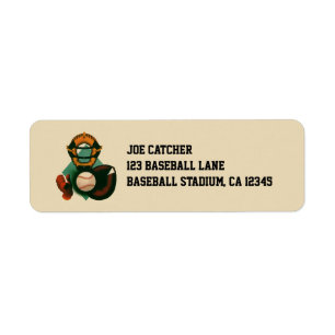 Etiqueta Jogador de beisebol esportivo vintage, receptor co