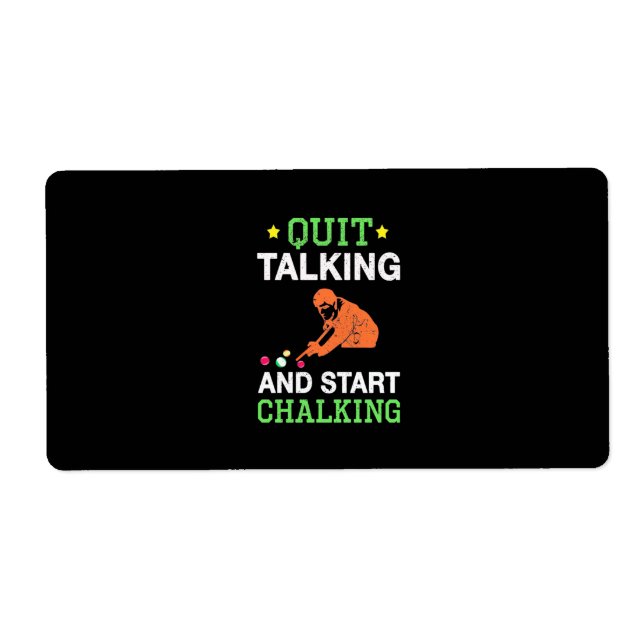 Etiqueta Jogador de Bilhar | Snooker Start Chalking (Frente)
