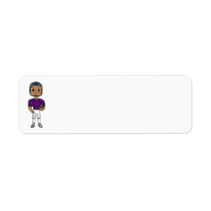 Etiqueta jogador de futebol retrô vintage roxo preto simple