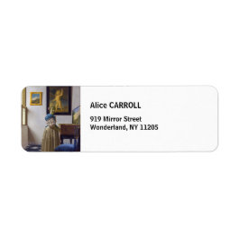 Etiqueta Johannes Vermeer - Dama de pé em uma Virgínia