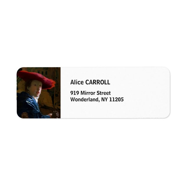 Etiqueta Johannes Vermeer - Rapariga com Chapéu Vermelho (Frente)