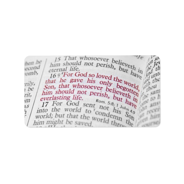Etiqueta John 3:16 (Frente)