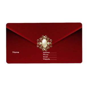 Etiqueta Joia das Pérolas do Veludo Vermelho Profundo