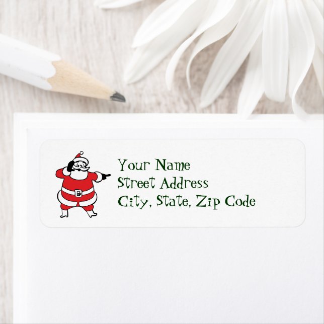 Etiqueta Jolly Santa Claus Chamando Reindeer no Natal (Insitu)