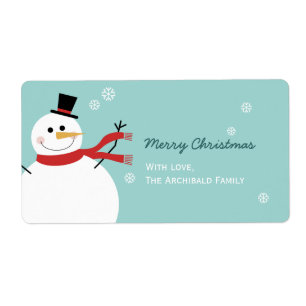 Etiqueta Jolly Snowman Christmas
