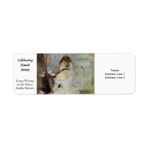 Etiqueta Jovem mulher no Espelho por Berthe Morisot