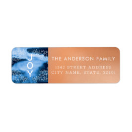Etiqueta Joy | Endereço De Férias Azul Moderno E De Cobre