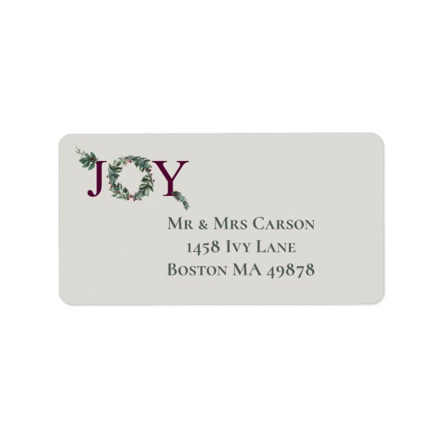 Etiqueta Joy Holidays Greeting Card (Frente)