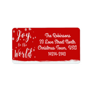 Etiqueta Joy to the World Personalize Label
