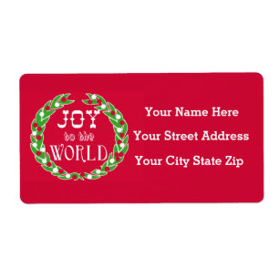 Etiqueta Joy to the World Return Address Labels