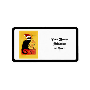 Etiqueta Joyeux Noël Du Chat Noir