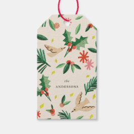 Etiqueta Joyful Woodland Bird Feriado Natal Gift
