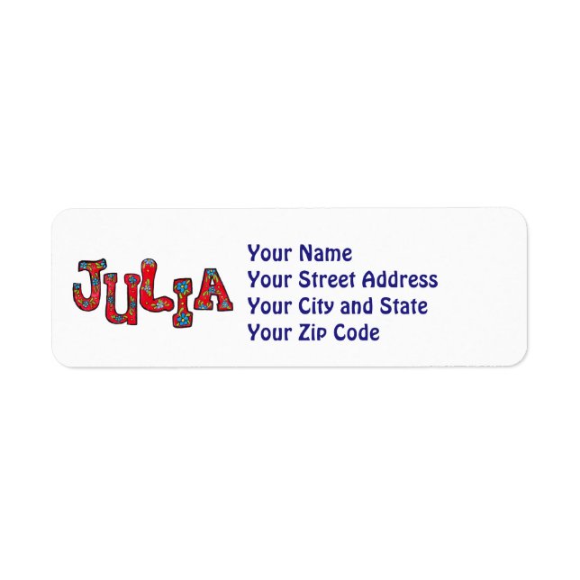 Etiqueta julia (Frente)