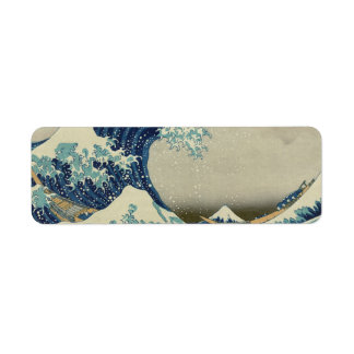 Etiqueta Katsushika Hokusai: A Grande Onda de Kanagawa