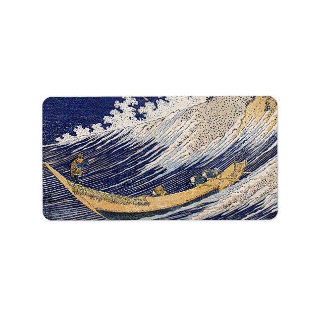 Etiqueta Katsushika Hokusai. Ondas oceânicas (Frente)