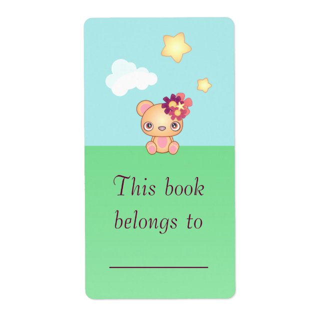 Etiqueta Kawaii Bear (Frente)