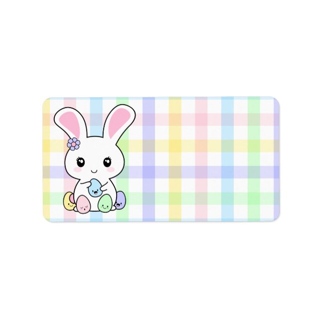 Etiqueta Kawaii Easter Bunny (Frente)