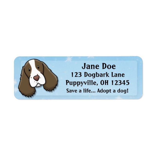 Etiqueta Kawaii English Springer Spaniel (Frente)