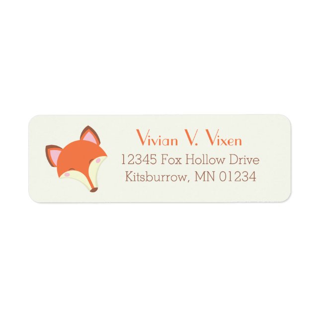 Etiqueta Kawaii Fox (Frente)